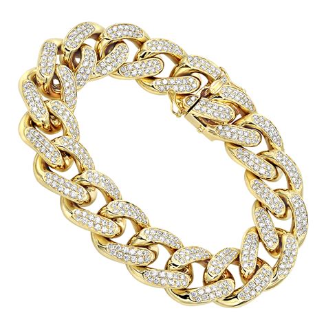 lv cuban bracelet|Cuban Chain Bracelet, Yellow Gold and Diamonds .